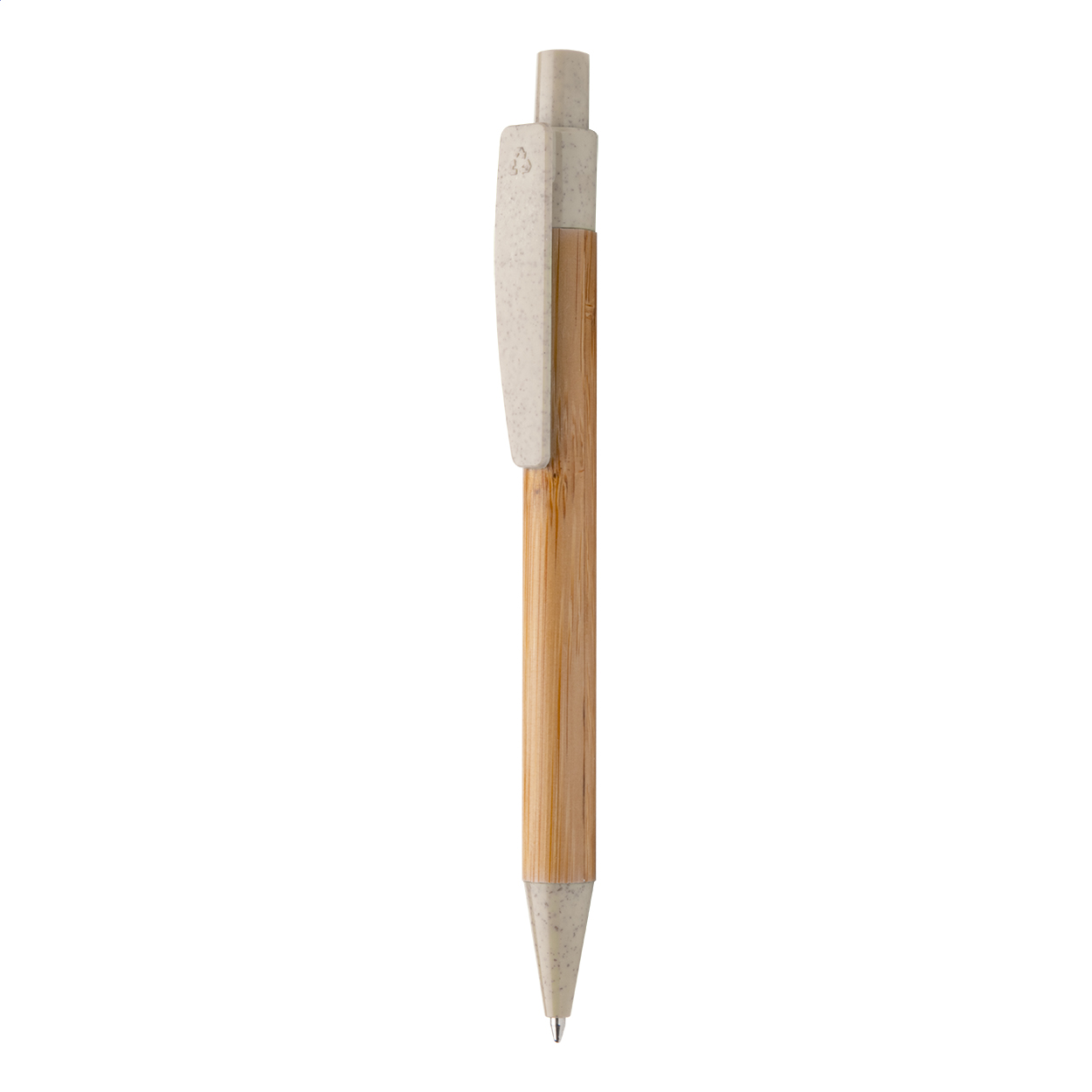 Stylo bille Boothic personnalisé en bambou, clip en paille de blé