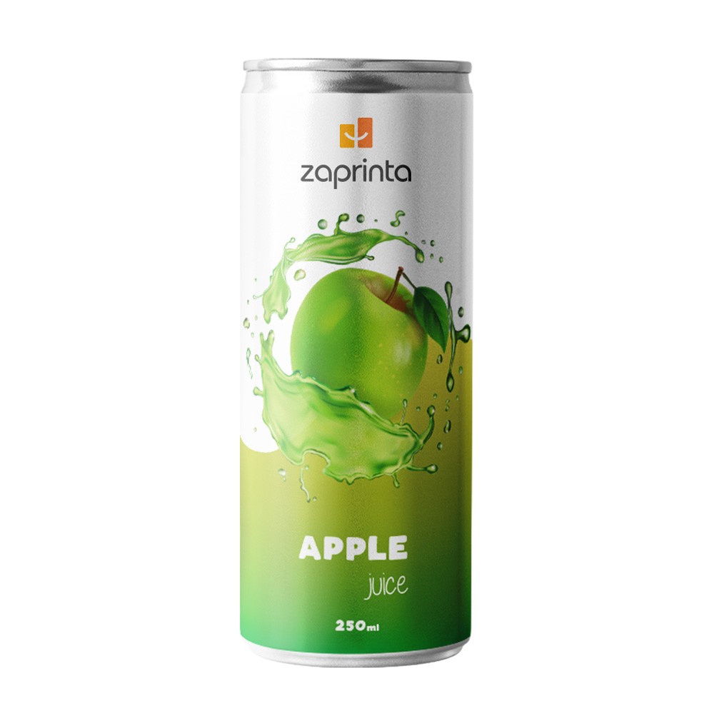 Canette personnalisée de jus de pomme pétillant 250ml