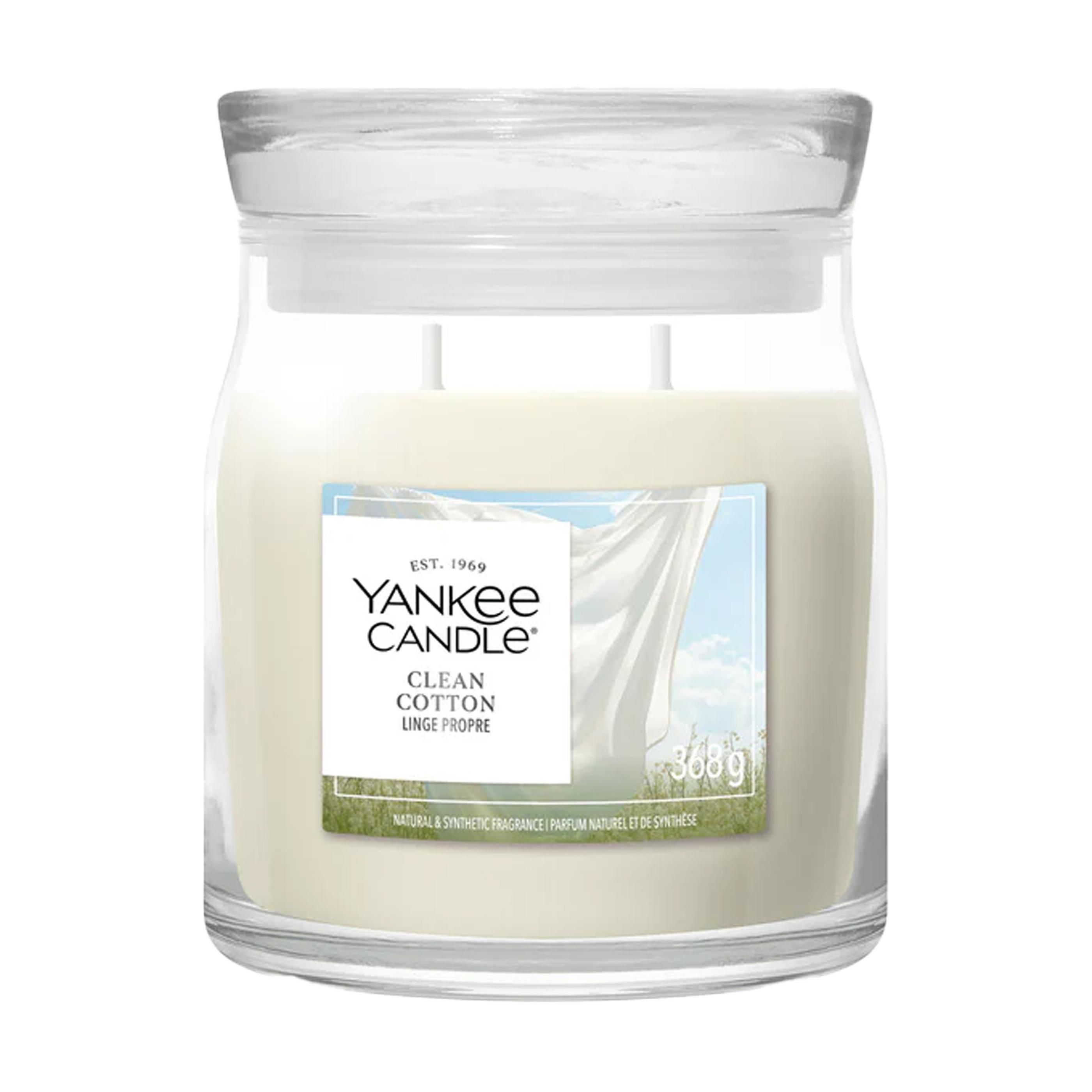 Bougie parfumée Yankee Candle Clean Cotton - bocal moyen