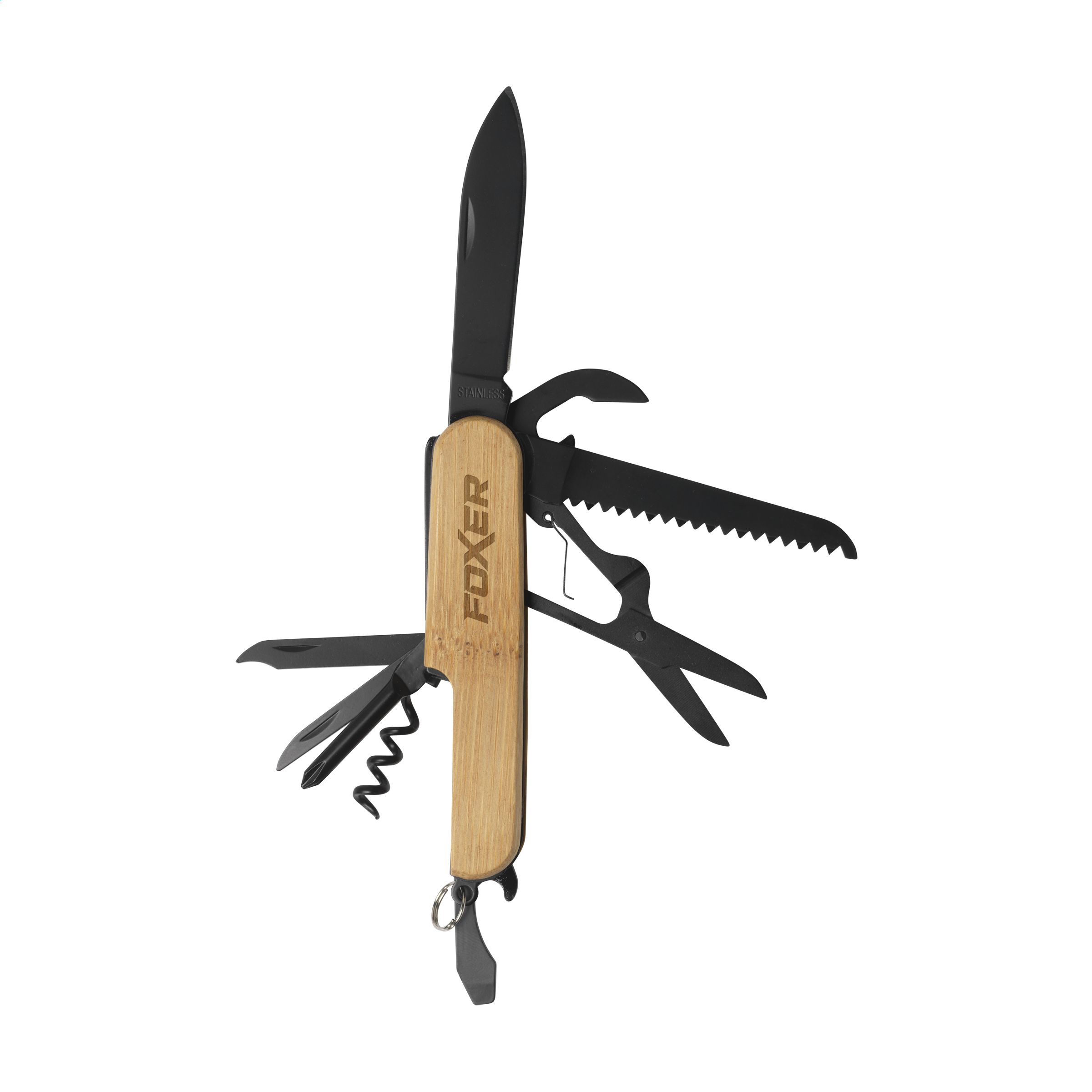Couteau Pliant en Bambou - Lézigneux imprimé avec logo