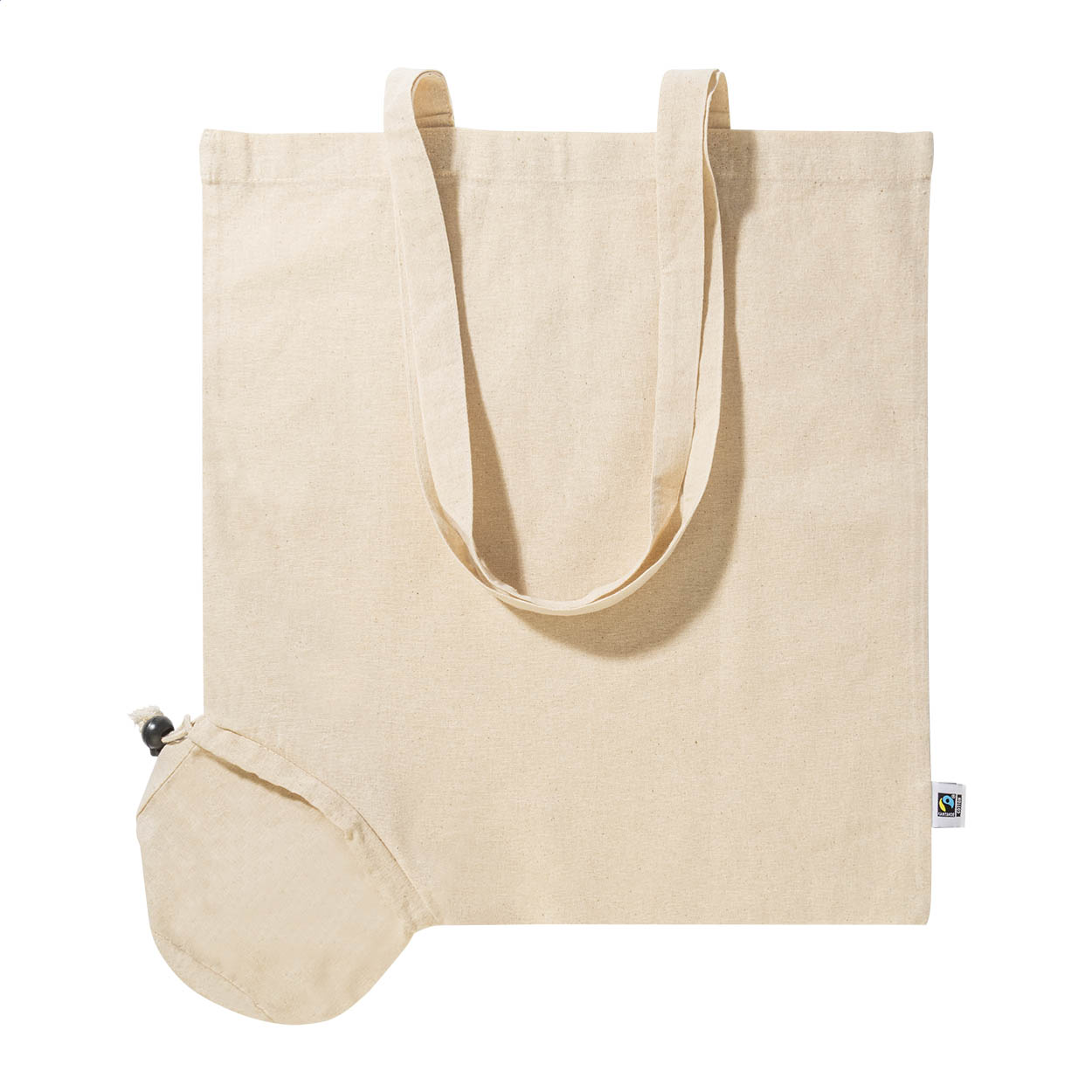 Fershop Fold faltbare Fairtrade-Einkaufstasche aus Baumwolle mit Logo bedrucken mit Logo