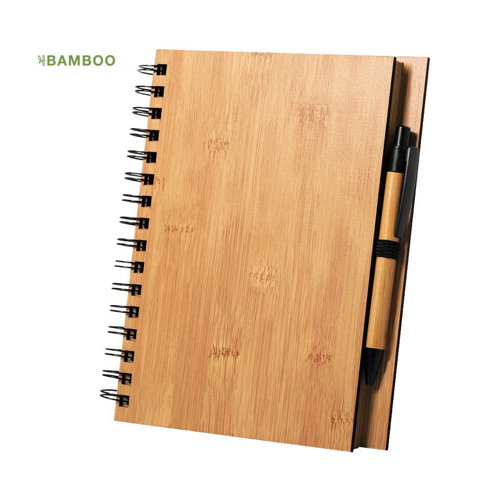 Bloc-notes personnalisé avec couverture rigide en bois de bambou – Ibadan