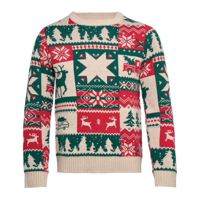 Gestrickter Weihnachtspullover S-M