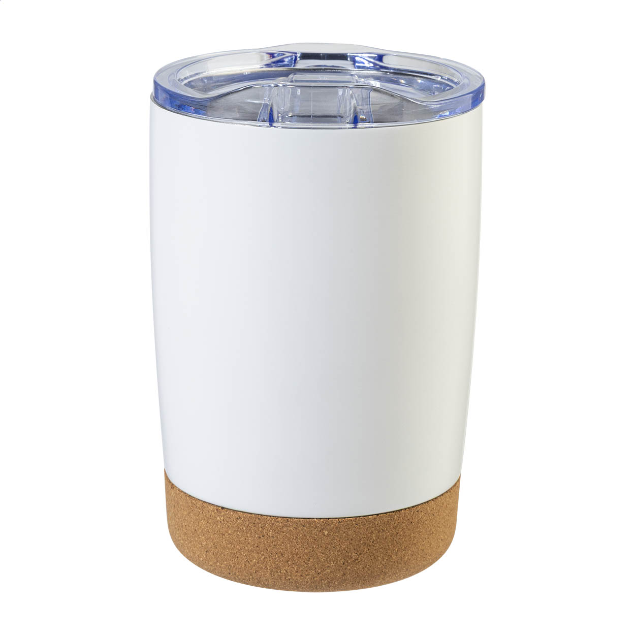 Mug isotherme Tercox personnalisé en inox, base en liège, 380 ml