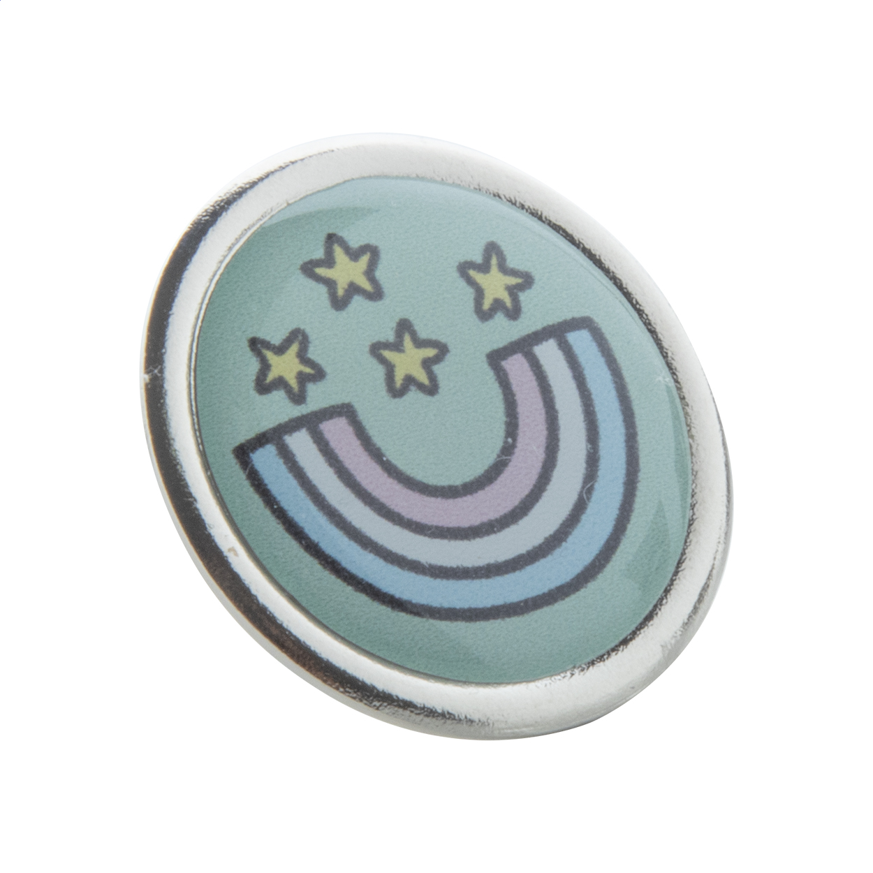 Read runder Metall-Pin/Anstecker mit Logo und Epoxid-Doming