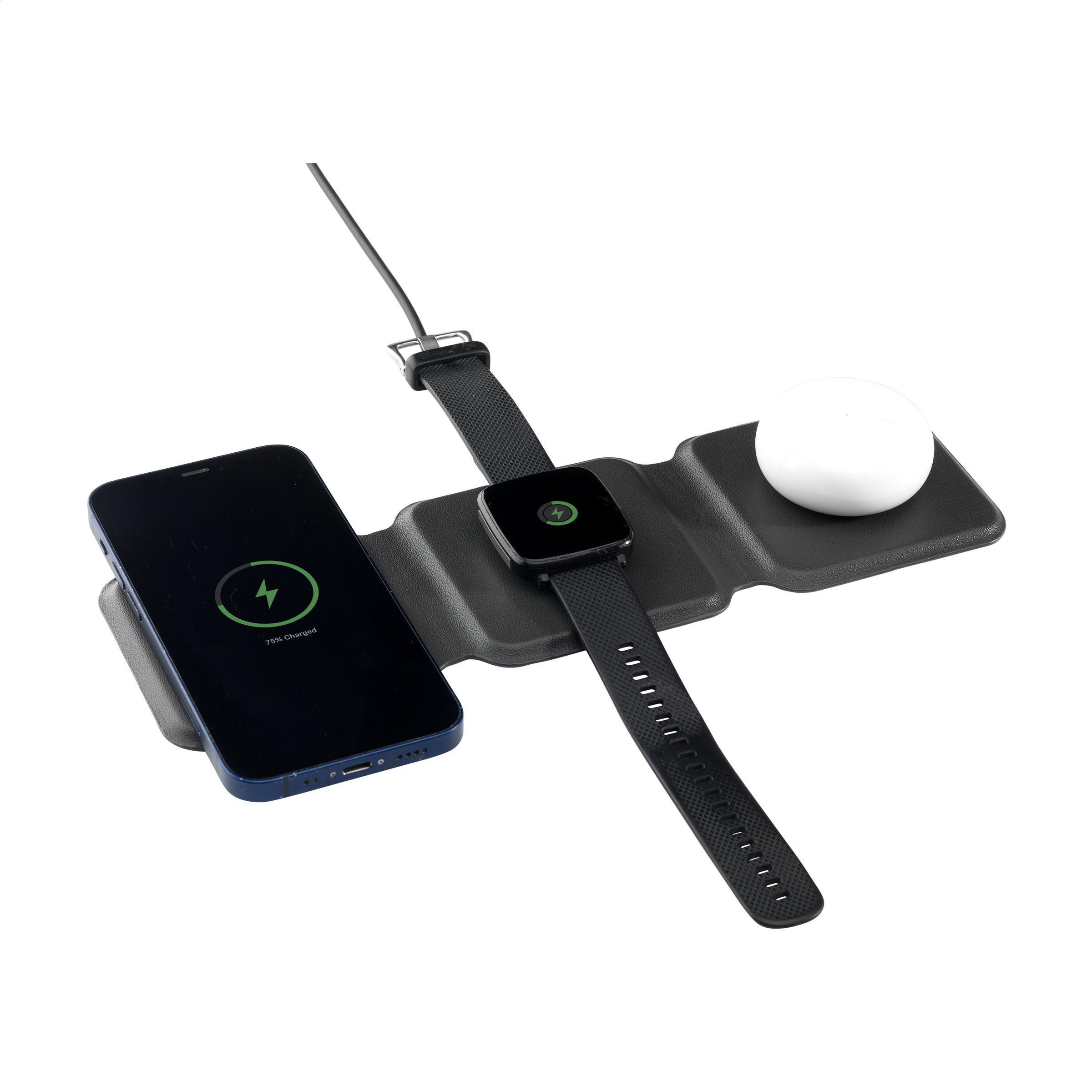 TriCharge RCS Chargeur sans fil en PU recyclé