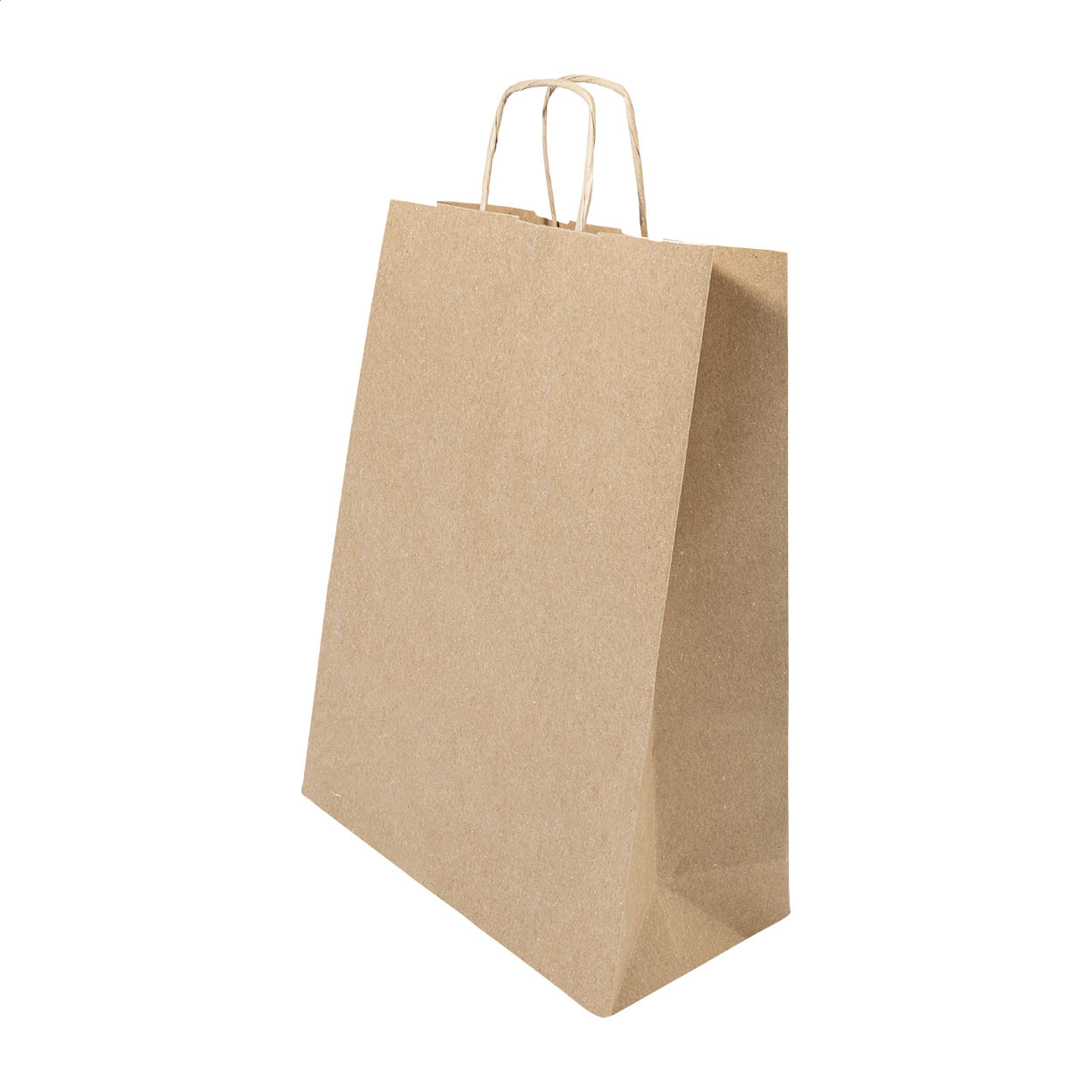 Sac cadeau Papbag M personnalisé en papier kraft 100 g/m², anses torsadées imprimé avec logo
