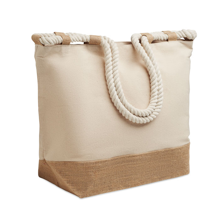 Strandtasche aus Canvas/Jute