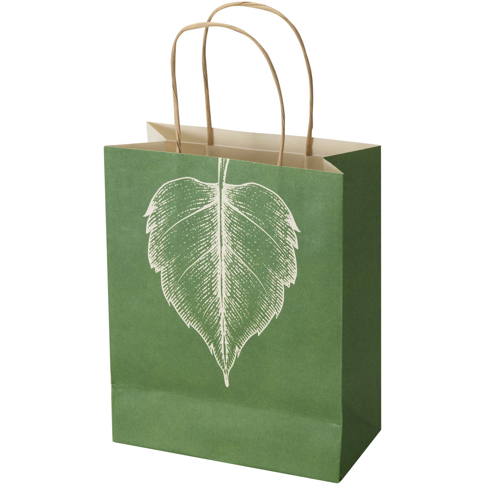 Sac papier issu de déchets agricoles 150 g/m² personnalisé, 18 x 9 x 23 cm imprimé avec logo