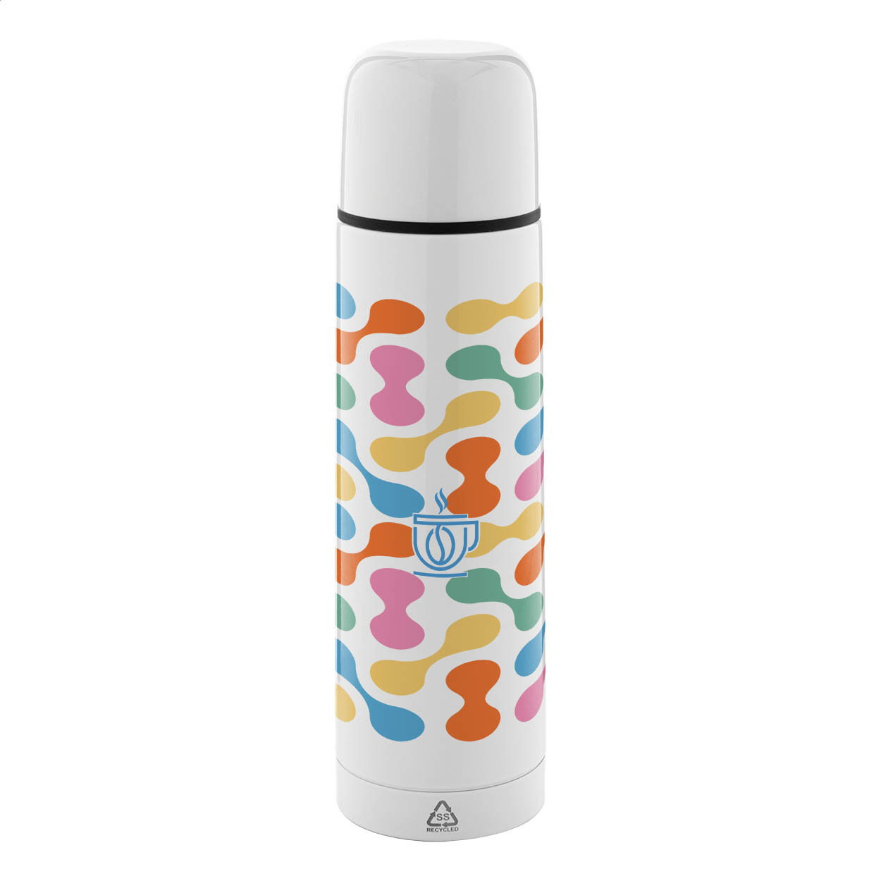 Bouteille isotherme sublimable Rebusta Subo en inox recyclé, 500 ml imprimé avec logo