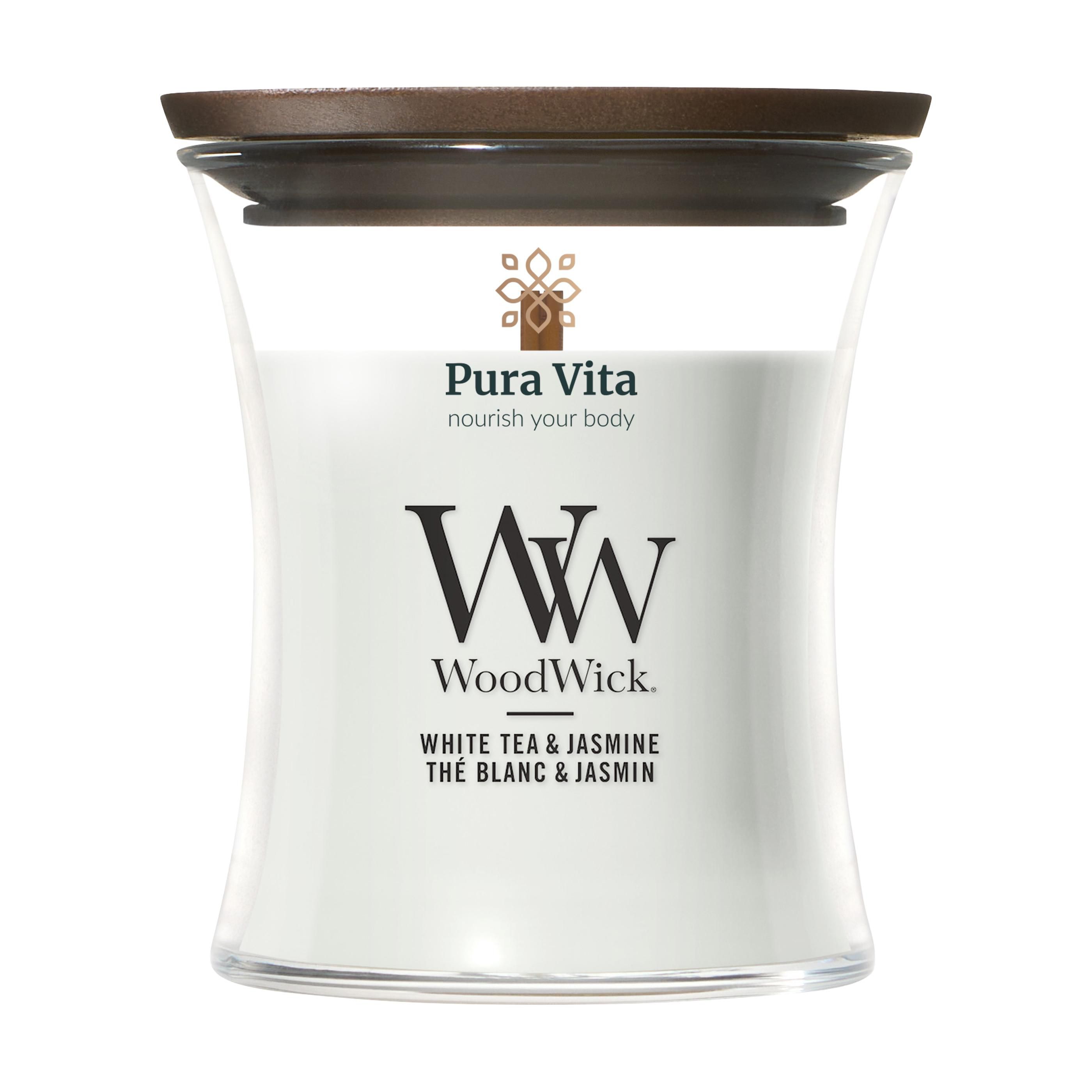 WoodWick Weißer Tee & Jasmin Mini Kerze Duftkerze