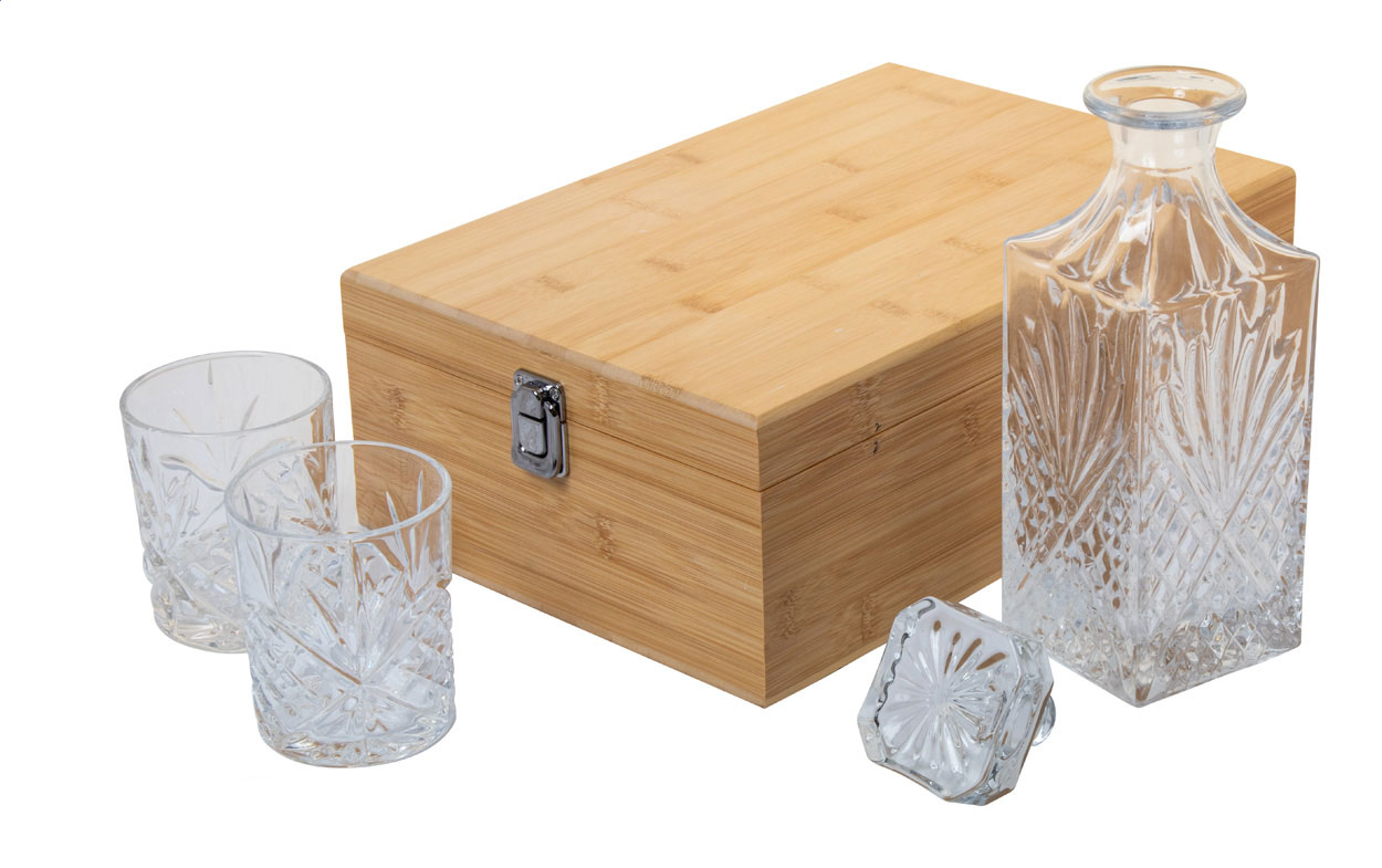 Ensemble de whisky Élégance en Bambou - Malesherbes bedrukken met logo
