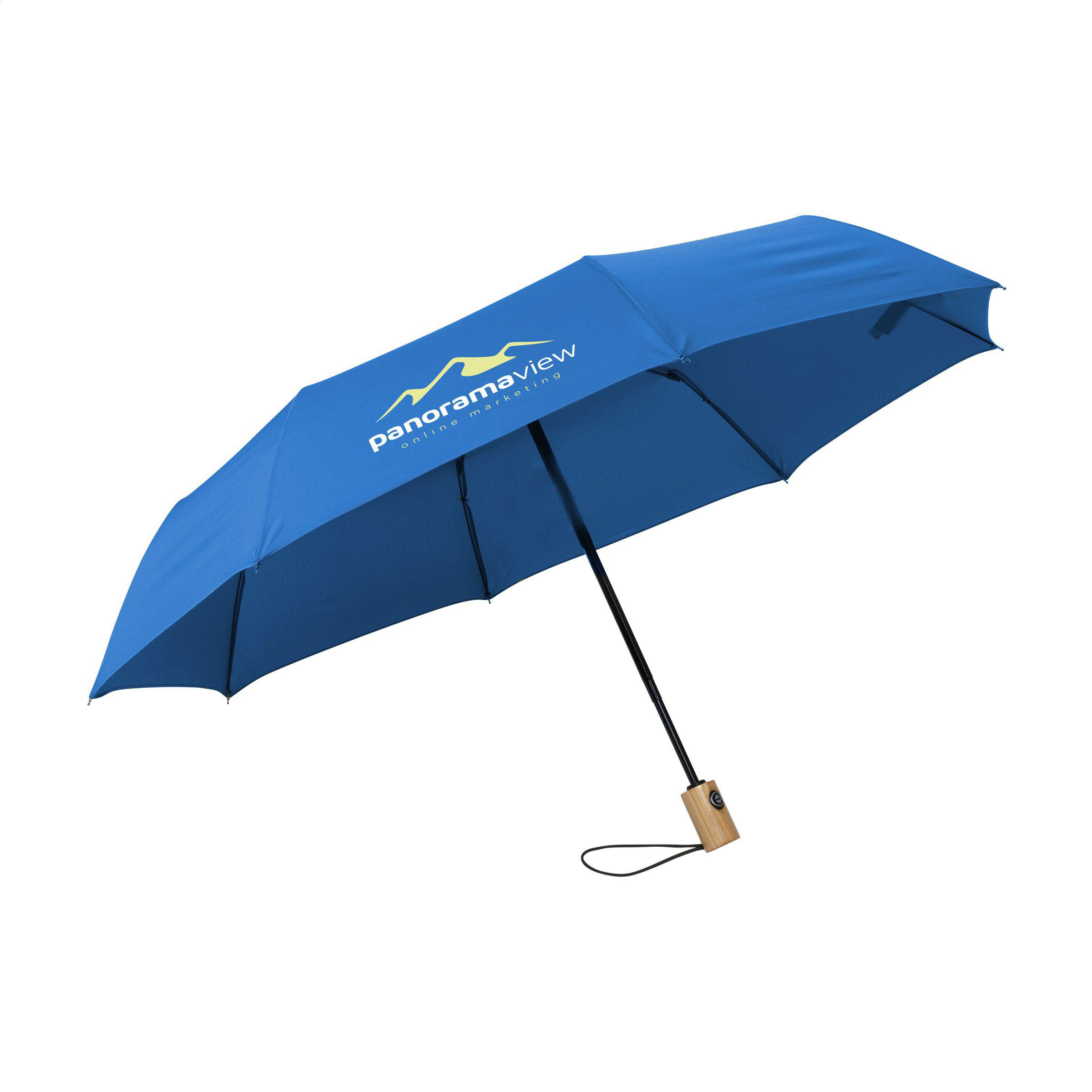 Parapluie pliable Michigan 21 pouces en RPET - Bussy-le-Repos imprimé avec logo