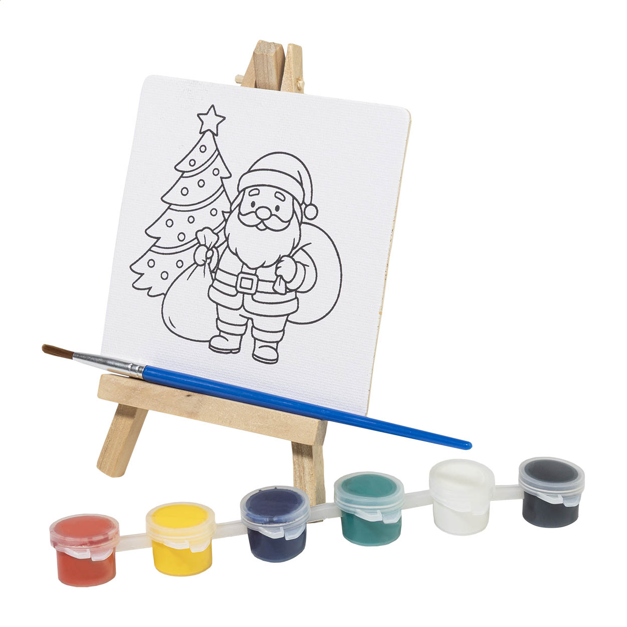 Kit de peinture de Noël Malajul personnalisé avec toile et chevalet bois
