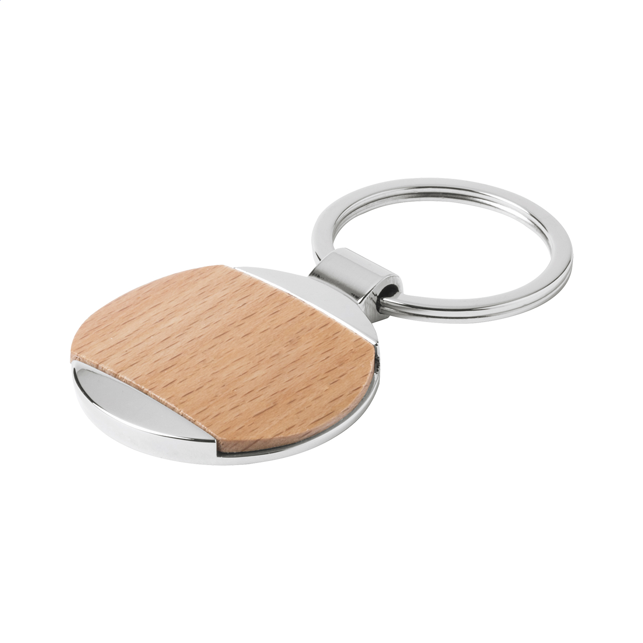 Porte-clés Mewok personnalisé en bois et métal avec votre logo imprimé avec logo