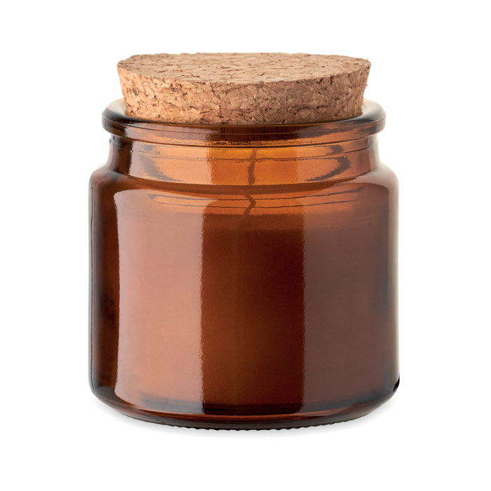 Vanille-Duftkerze aus Pflanzenwachs im Glashalter mit Korkdeckel - Filderstadt