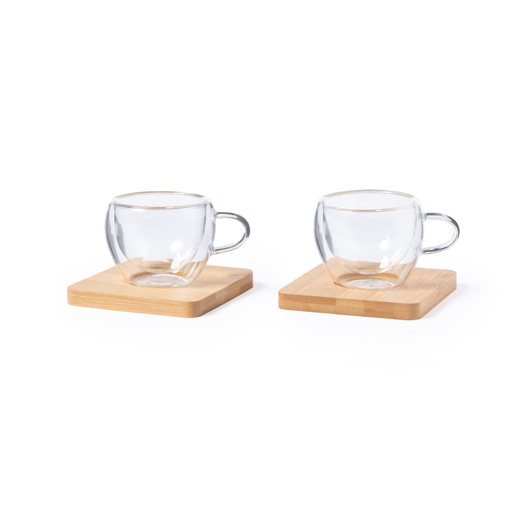 Ensemble de Mugs à Double Paroi en Verre Borosilicate 2x90ml - Bréville-les-Monts