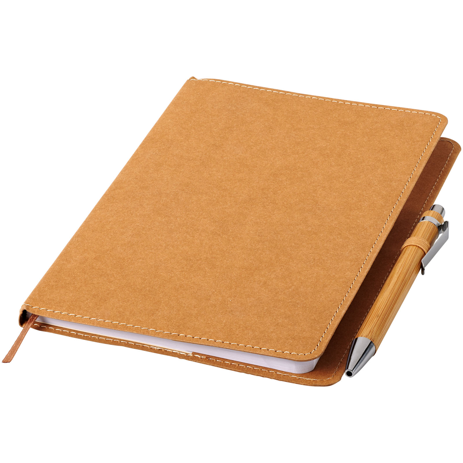 Abwaschbares Kraftmaterial-Cover-Notizbuch mit Bambus-Kugelschreiber - Neustadt bei Coburg