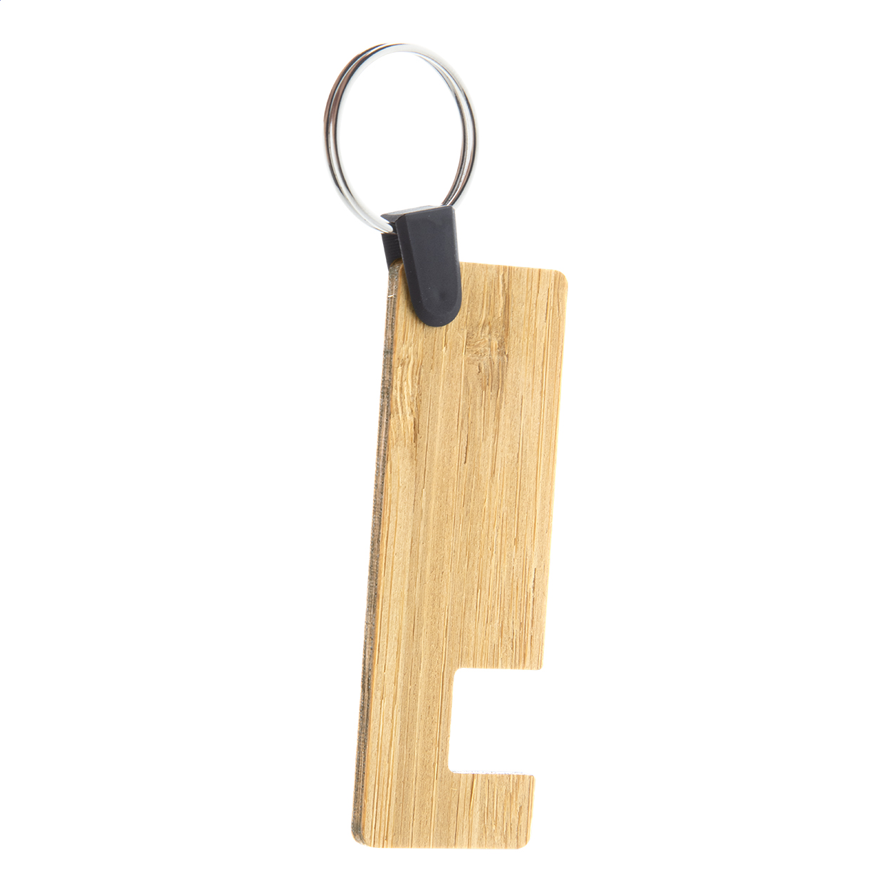 Rufa Handyhalter-Schlüsselanhänger aus Bambussperrholz mit Logo bedrucken mit Logo