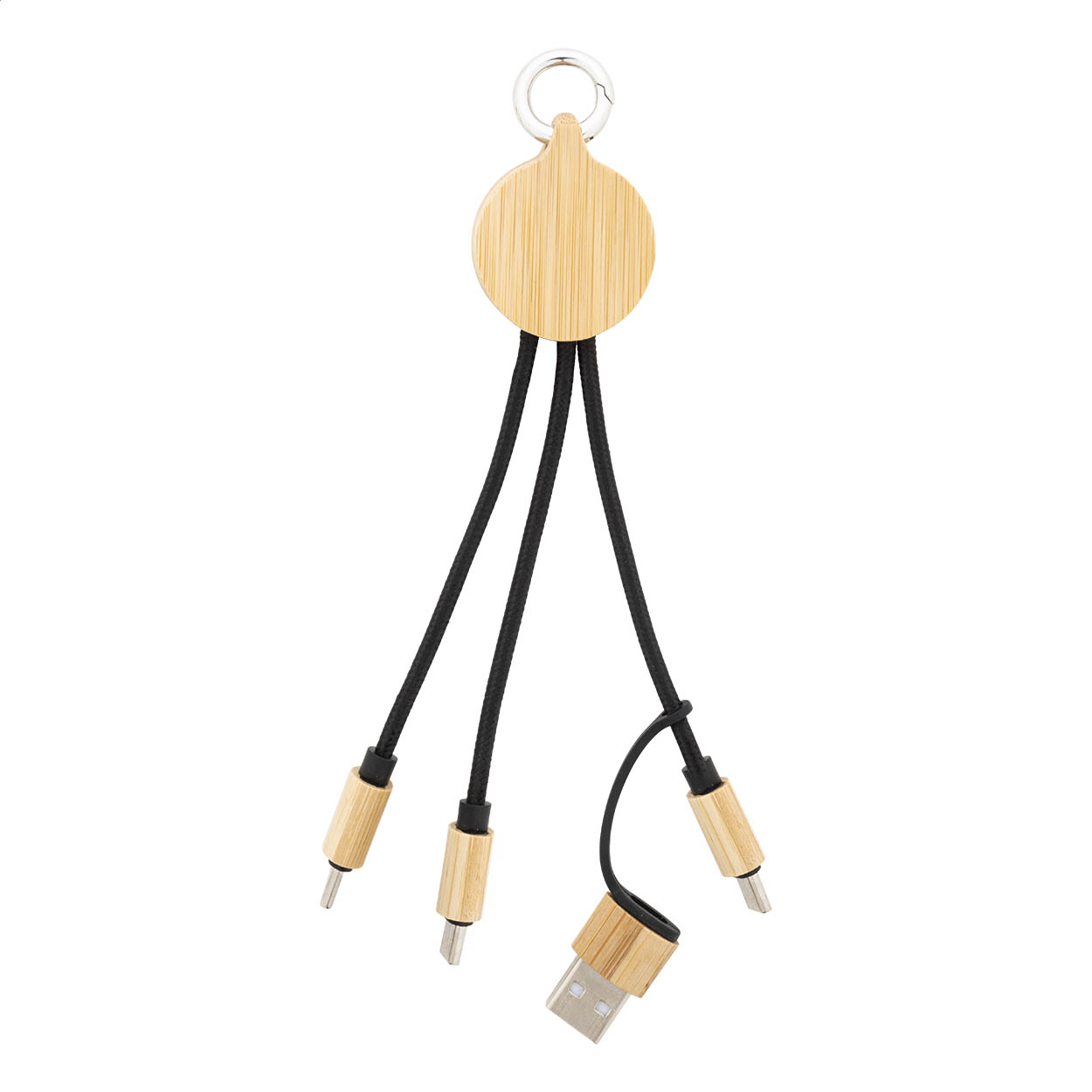 Porte-clés câble de charge Cobbel Mini personnalisé en RPET et bambou