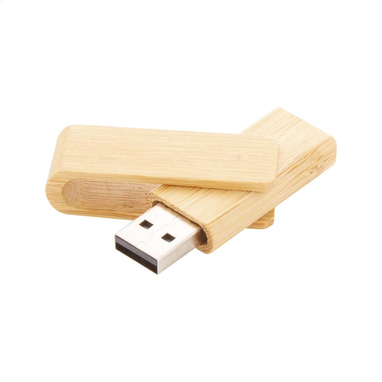 Clé USB twist BooTwist personnalisée en bambou, 8 à 32 Go, USB 2.0