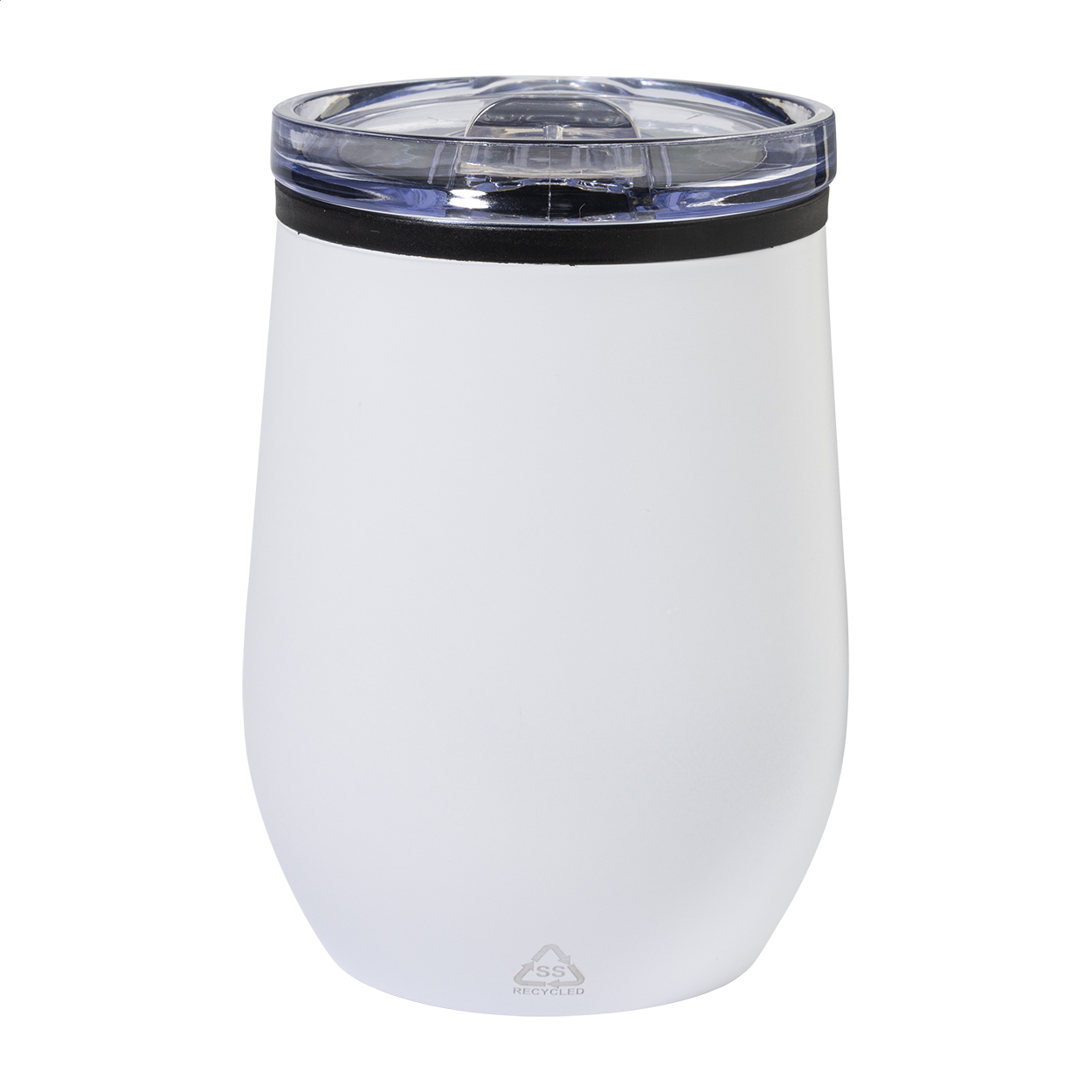 Poppy Thermobecher aus recyceltem Edelstahl mit PP-Innenseite, 350 ml, Logo bedrucken mit Logo