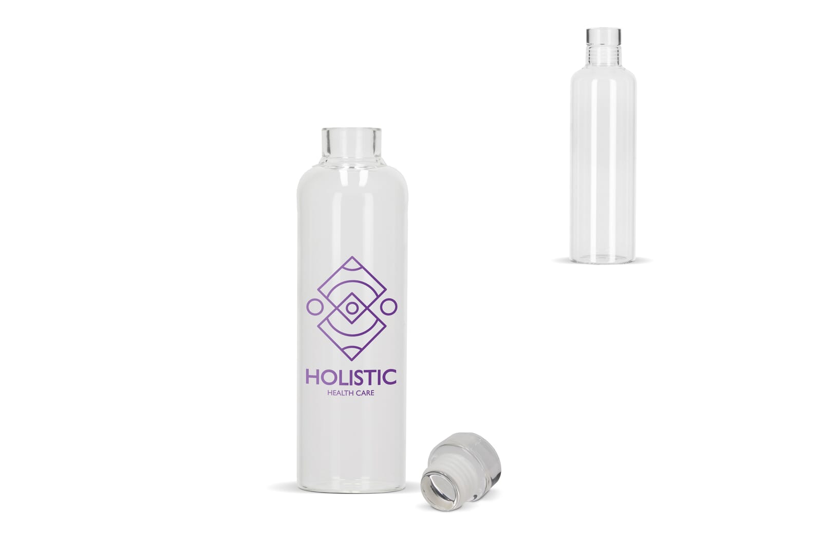 Bouteille en verre borosilicate 500 ml personnalisée, bouchon flexible