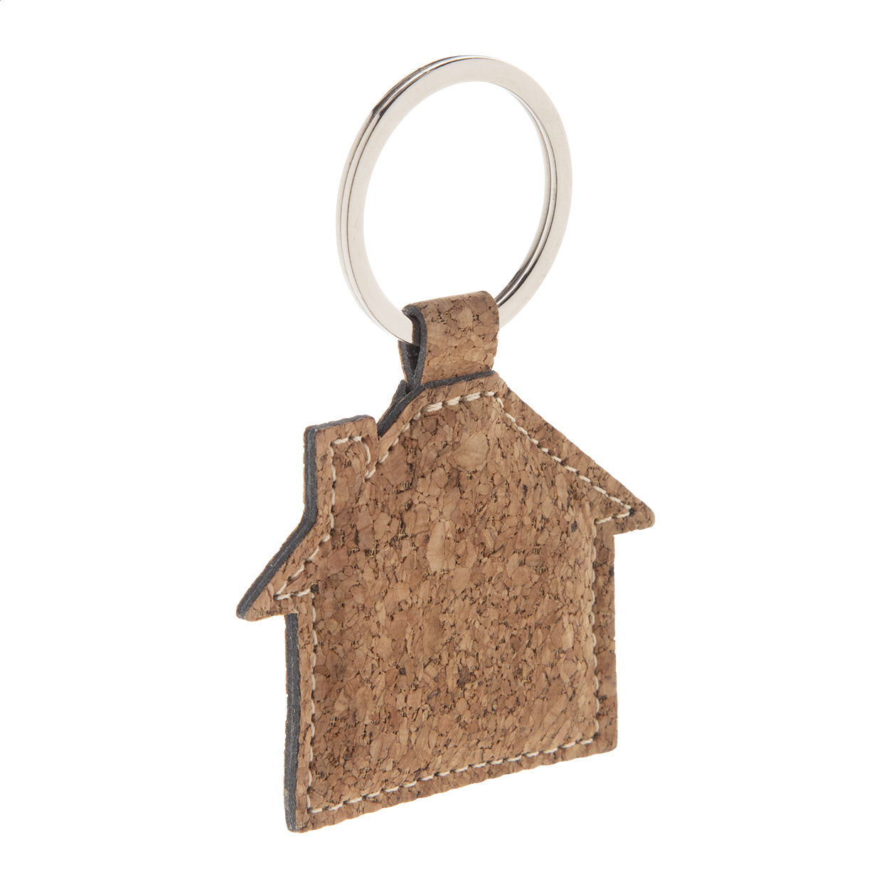 Corhu Schlüsselanhänger in Hausform aus Naturkork und PU-Leder mit Logo