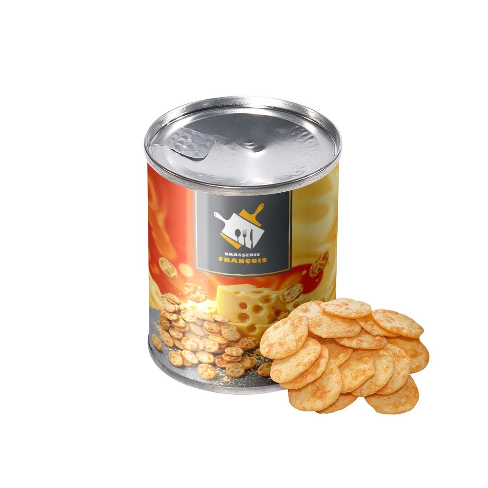Des crackers au fromage argentés avec un couvercle refermable - Jard-sur-Mer