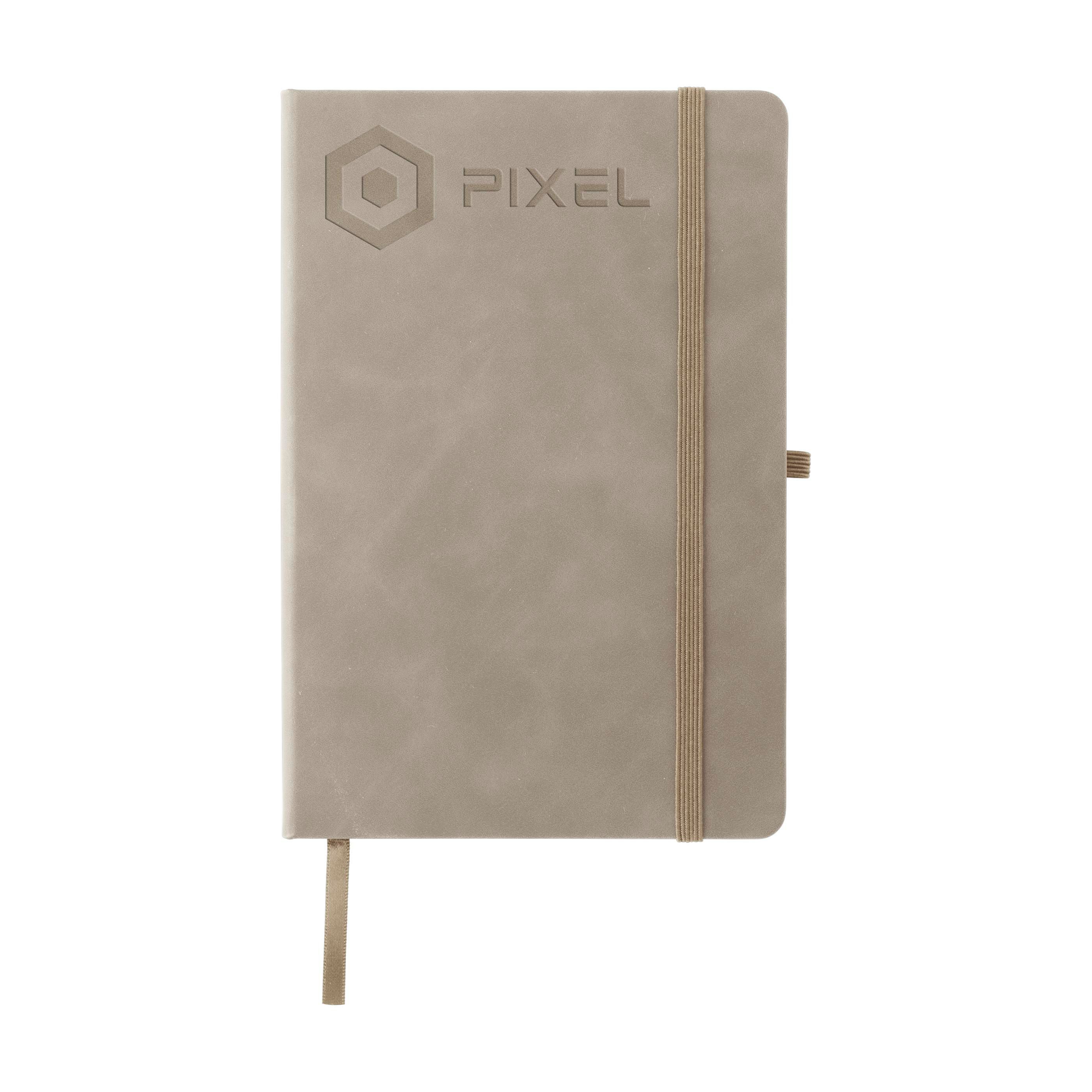 Carnet A5 Riva personnalisé, couverture PU et Dacron, papier FSC Mix imprimé avec logo