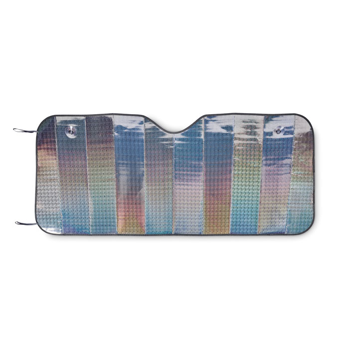 Faltbare Windschutzscheiben-Sonnenblende - Bergen bedrucken mit Logo