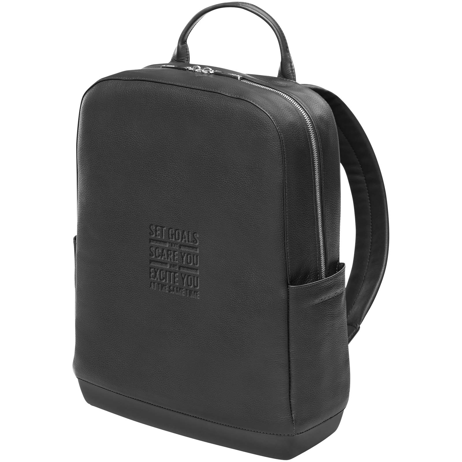 Sac à dos classique en cuir Moleskine - Barneville-la-Bertran imprimé avec logo
