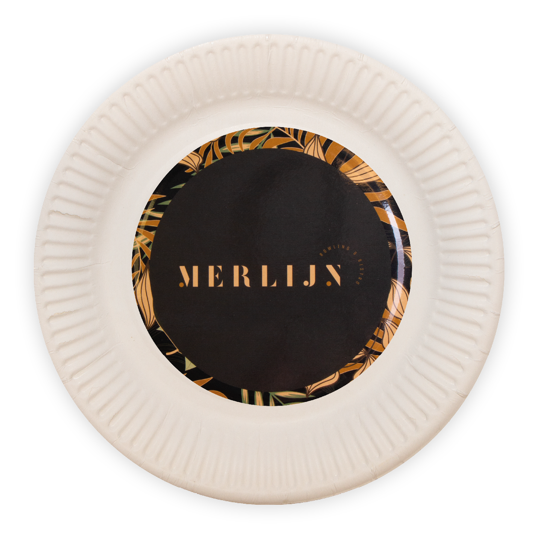 Assiettes en Papier Écofestives 23 CM - Courtoin imprimé avec logo