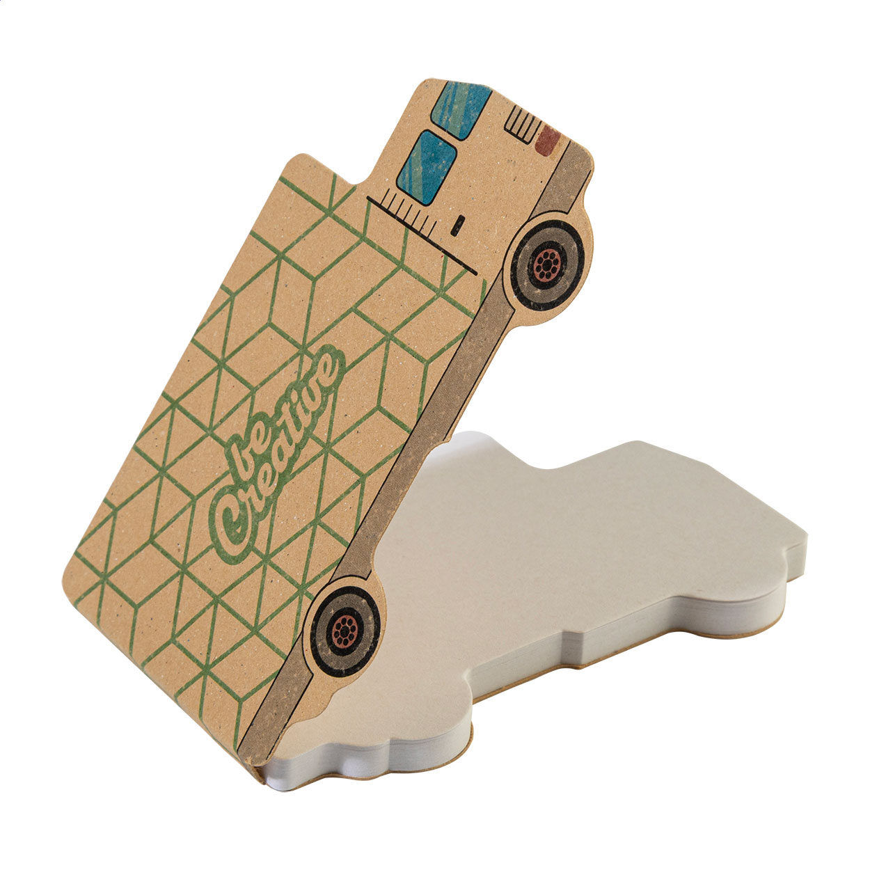 Kundenspezifischer Eco-LKW Haftnotizblock - Aschersleben bedrucken mit Logo