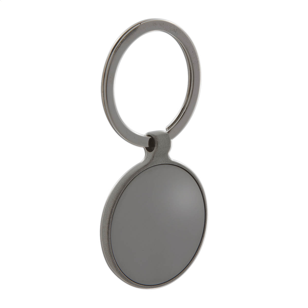 Porte-clés rond Steyr personnalisé en métal gun metal, en boîte cadeau