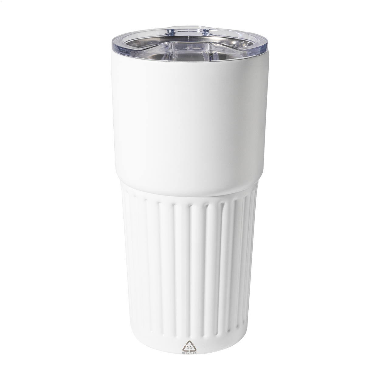 Streaky Tall Thermobecher aus recyceltem Edelstahl, 600 ml, mit Logo bedrucken mit Logo